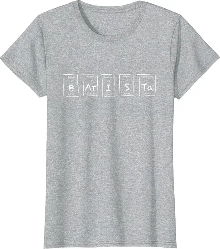 Vista 44 de Barista Espresso Latte Cappuccino Coffee Periodic Table T-Shirt Asphalt Grey