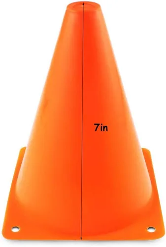 Vista 3 de 20 conos de agilidad de plástico de 7 pulgadas para niños, mini conos de construcción de seguridad de tráfico para fiestas, ejercicios, baloncesto