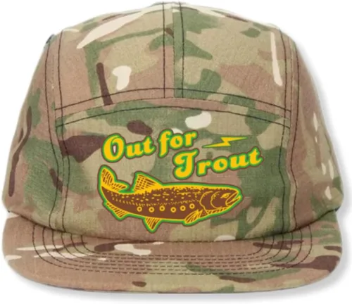 Vista 11 de ThatsRad Out for Trout Camionero Camuflaje Sombrero Visera Cuerda Snapback Camo Pesca Mosca