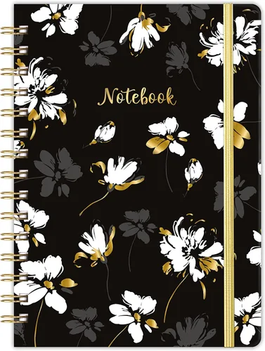 Vista 8 de Cuaderno/diario rayado: diario forrado con papel grueso de primera calidad, 8.5 x 6 pulgadas, cuaderno rayado universitario, con exquisito bolsillo