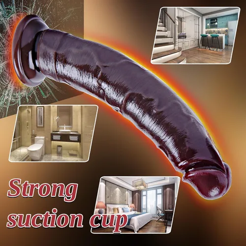 Vista 3 de Consolador Anal de Pene Negro de 9 Pulgadas Realista Grande con Prepucio Móvil, Consolador Largo y Grueso de Silicona Líquida para Punto G