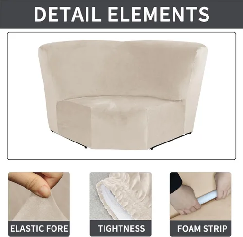 Vista 3 de Funda de terciopelo para sofá esquinero, 1 pieza adicional para asiento esquinero, protector para sofá reclinable en forma de L, decoración