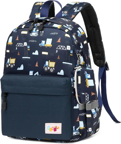 Vista 19 de mygreen Mochila para niños pequeños, mochila para niños y niñas con correa para el pecho Coches Coloridos Azul Claro