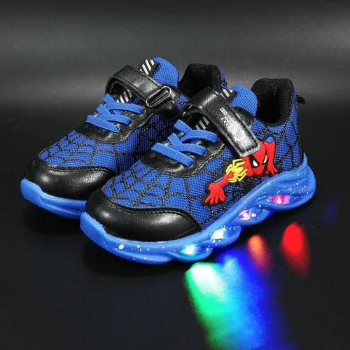 Vista 8 de Zapatillas iluminadas LED de dibujos animados para deportes al aire libre y correr con diseño transpirable