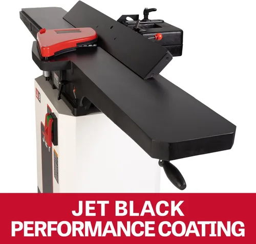 Vista 3 de JET Cepilladora negra de 8 pulgadas, cabezal de corte helicoidal, 2 HP, 230V 1Ph (JWJ-8HH-BLK)