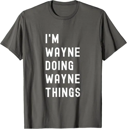 Vista 84 de Camiseta I'm Wayne Doing Wayne Things, Negro