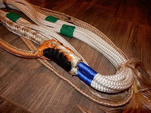 Vista 3 de Alligator Bull Rope White Nylon 9x7 RH 3/4" x 3/4" Soft Bull Riding - Cuerdas de toro EPT 16