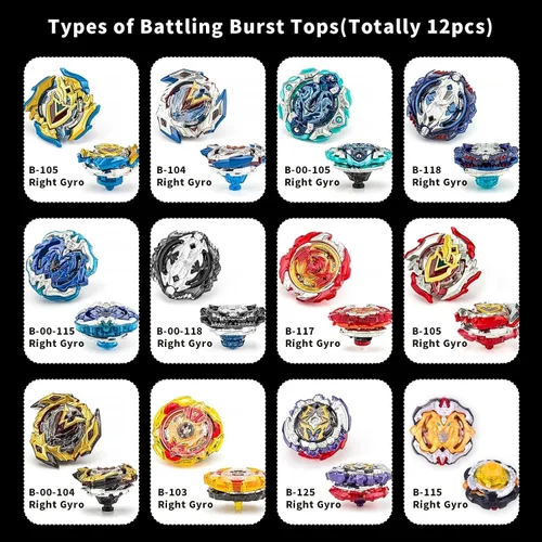 Vista 10 de Battling Burst Top Set con 12 tapas giratorias, 3 lanzadores y agarre a