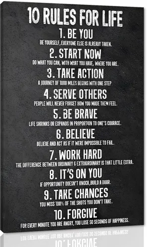 Vista 25 de Arte de pared motivacional Zero Talent Required - Póster de 10 claves del éxito, impresiones con citas positivas, decoración inspiradora de pared