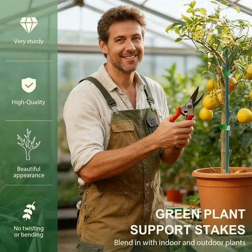 Vista 4 de Paquete de 5 soportes apilables para plantas Monstera, estacas de soporte para plantas de jardín para uso de plantas de interior y exterior, estacas