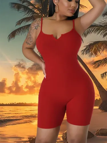 Vista 3 de acelyn Overol de entrenamiento para mujer, de una pieza, con pantalones cortos acanalados, para verano, yoga, sexy