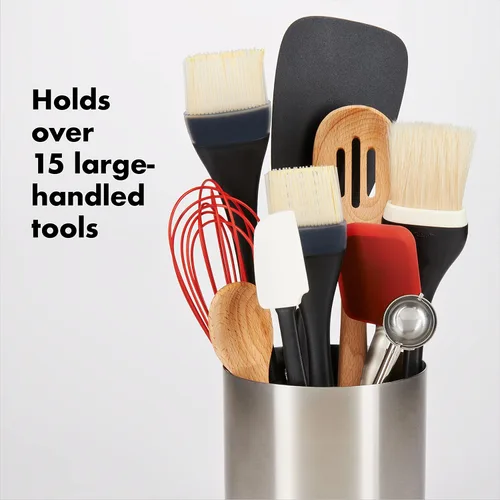 Vista 4 de OXO Good Grips: Recipiente para utensilios de cocina de acero inoxidable giratorio, Acero inoxidable, Stainless, N/A