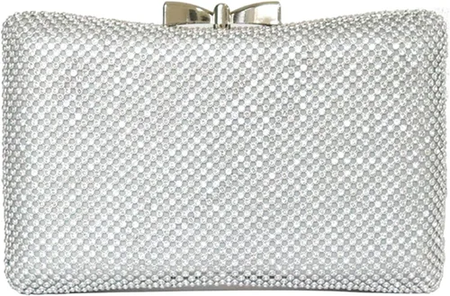 Vista 2 de Ayliss Bolso de mano con diamantes de imitación para mujer, bolso de noche con lazo, bandolera para novia, hombro, brillante, fiesta de graduación