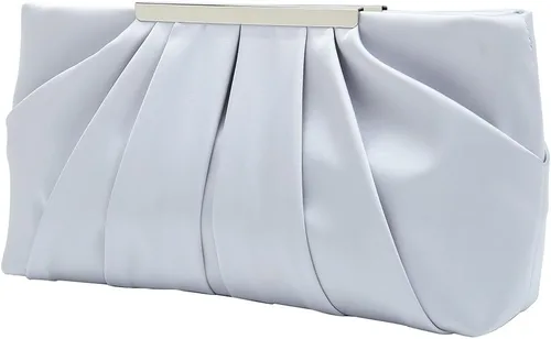 Vista 9 de Bolso de mano elegante de noche CHARMING TAILOR con plisados de satén, bolso formal sencillo y elegante para mujer Negro