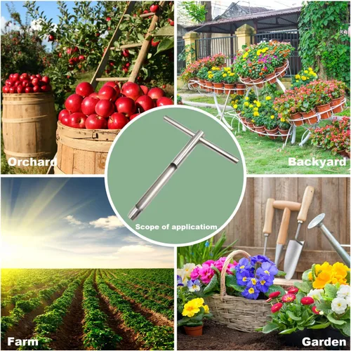 Vista 4 de X·CELLENT Sonda de muestra de suelo de 12 pulgadas con bolsas de muestreo reutilizables, kit de prueba de mango estilo T de acero inoxidable