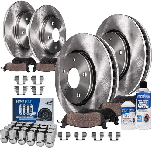 Vista 17 de Detroit Axle - 4 rotores de freno para Ford 1994-2004 Mustang, rotores de freno de disco delanteros y traseros 1995 1996 1997 1998 1999 2000 2001