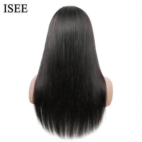 Vista 3 de Pelucas ISEE Wear Go sin pegamento de cabello humano prearrancadas y precortadas, rectas, transparentes, encaje 5x7, sin pegamento, nudos pequeños