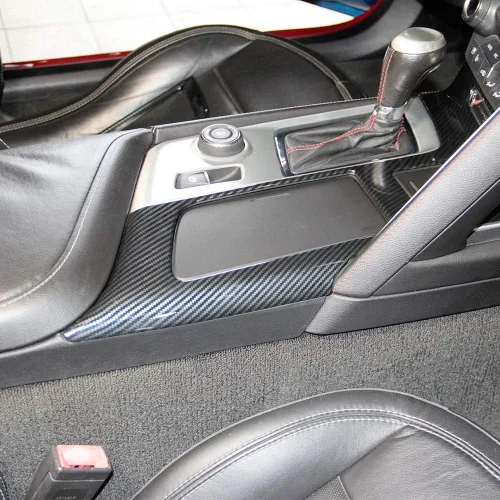 Vista 4 de Panel de engranajes de control de aspecto de fibra de carbono cubierta protectora moldura accesorios para Chevrolet Corvette C7 2014 2015 2016 2017