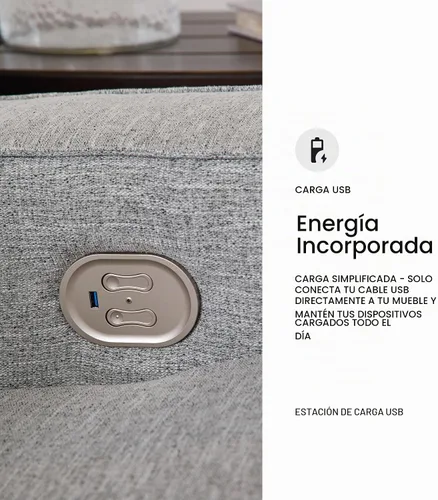 Vista 10 de Signature Design by Ashley Sofá reclinable eléctrico, gris peltre, Biscoe