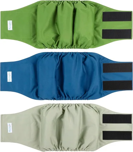 Vista 13 de Paw Legend - Pañales lavables para perro macho (3 unidades), XS, Ejército, Gris, Marina