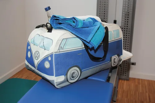 Vista 5 de BRISA VW Collection - Volkswagen Samba Bus T1 Camper Van Sport, gimnasio, bolsa de viaje, bolsa de lona con compartimento para zapatos y artículos