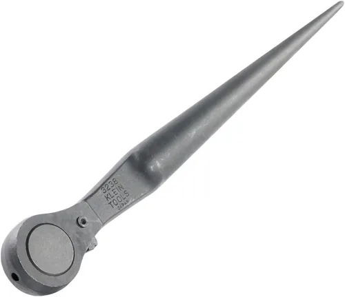 Vista 6 de Klein Tools 3238 Llave de trinquete, llave de construcción de 1/2 pulgada, forjada de acero aleado, acabado negro resistente a la corrosión, 15