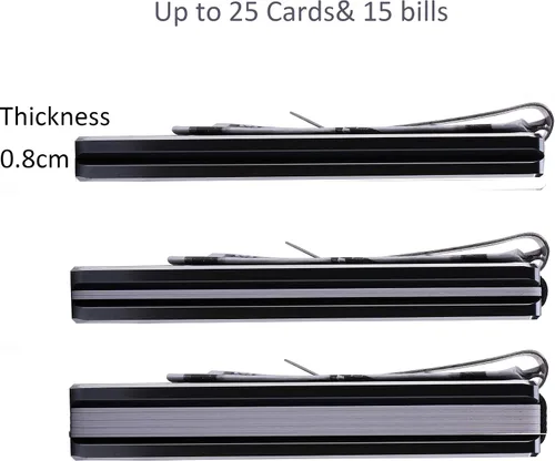 Vista 4 de Cartera minimalista con bolsillo de metal completo con bloqueo RFID tarjetero de bolsillo para tarjetas de crédito Cartera de protección NFC