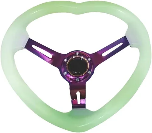 Vista 7 de Volante de Carreras de Acrílico Universal con Diseño en Forma de Corazón Volante Apto para la Mayoría de Vehículos, Coches de Carreras, RZR, Club
