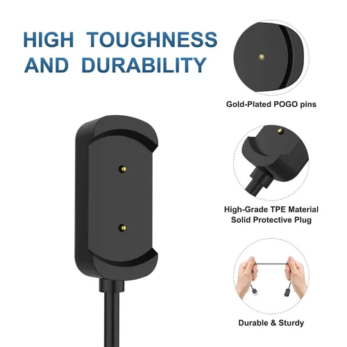 Vista 3 de Oumida Cargador compatible con Amazfit T-Rex (solamente), cable de carga magnético USB tipo A de repuesto para accesorios de reloj inteligente