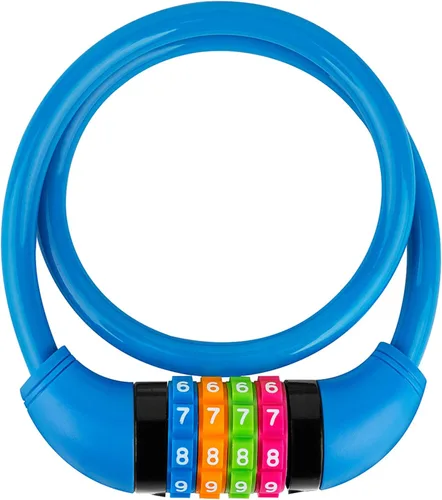 Vista 8 de Cable de bloqueo de bicicleta, combinación de 4 dígitos con cabezal de bloqueo de metal, reiniciable, 2 pies x 0.45 pulgadas, para bicicleta, Negro