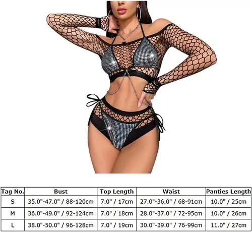 Vista 7 de IMEKIS Conjunto de camiseta brillante con parte inferior para mujer, festivales de música, disfraz de Halloween, cosplay, ropa sexy de baile y club
