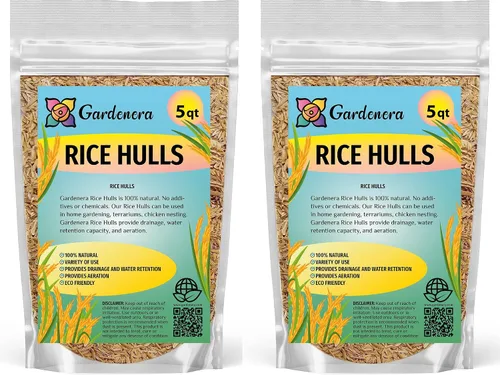 Vista 8 de Gardenera Cascos de arroz orgánico – Mejora la textura del suelo y la retención de nutrientes – Lo mejor para plantas de casa y ropa de cama