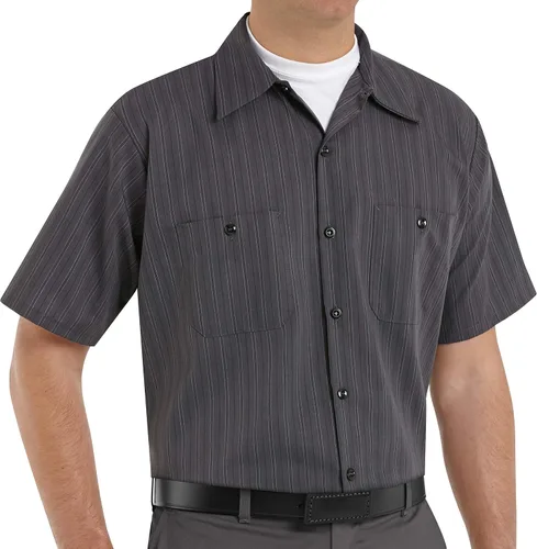 Vista 8 de Red Kap Camisa de uniforme de manga larga para hombre Negro