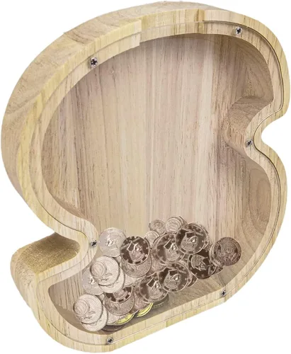 Vista 17 de FixtureDisplays® Alcancía de madera para gatos, alcancía de ahorro para niños, bonita moneda de recuerdo para niños y niñas, es un regalo único