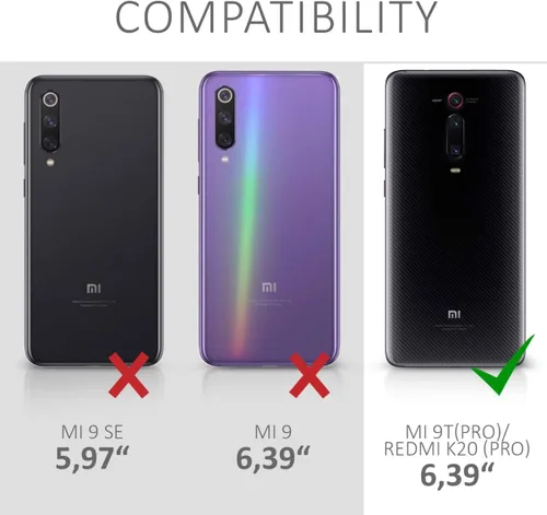 Vista 6 de kwmobile Funda cruzada compatible con Xiaomi Mi 9T (Pro) / Redmi K20 (Pro) - Funda transparente de TPU con correa de cordón - Negro/Transparente