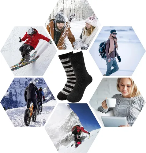 Vista 6 de 2-4 Pairs Thermal Socks for Men Thick Insulated Heated Socks Winter Warm Socks for Cold Weather