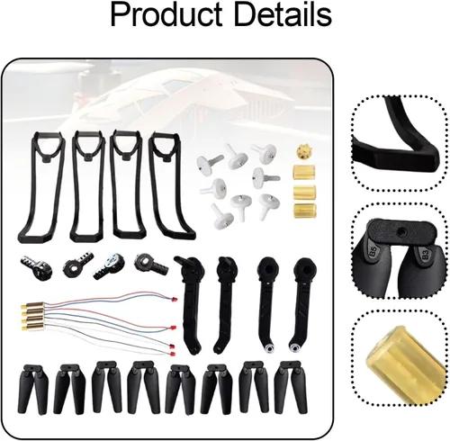 Vista 7 de RC Quadcopter Juego de piezas de repuesto Drone Kit de accesorios para E88Pro, negro