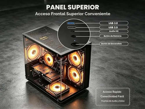 Vista 6 de PC para juegos, RTX 3060 Ti 8GB, AMD Ryzen 5 5500, 16 GB de RAM