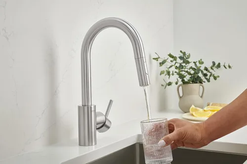 Vista 7 de GROHE 31479DC1 Grifo de cocina con barra desplegable Concetto con pulverizador. 1.75 GPM, Supersteel (acero inoxidable)