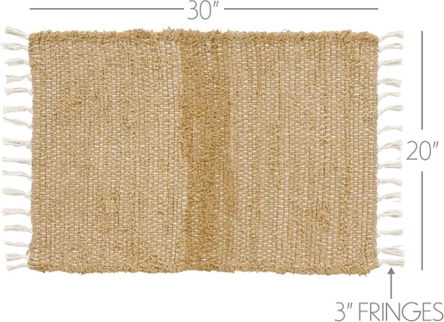 Vista 3 de VHC Brands Alfombra Chindi natural de arpillera, bronceado, 20x30