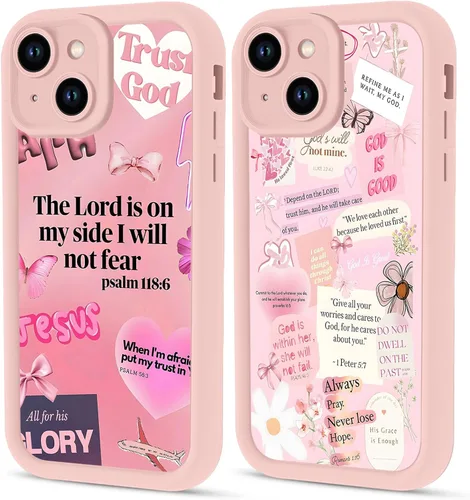 Vista 44 de Paquete de 2 fundas protectoras para iPhone 8 Plus/7 Plus de 5.5 pulgadas con collage de versículos bíblicos de Jesús para mujeres y niñas, diseño