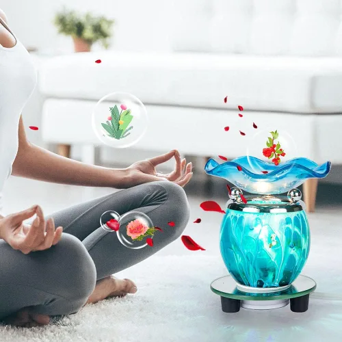 Vista 3 de Calentador Eléctrico de Aceite 3 en 1 con Temporizador de Apagado Automático, Calentador de Cera Perfumado, Calentador de Cera para Velas, Derretido