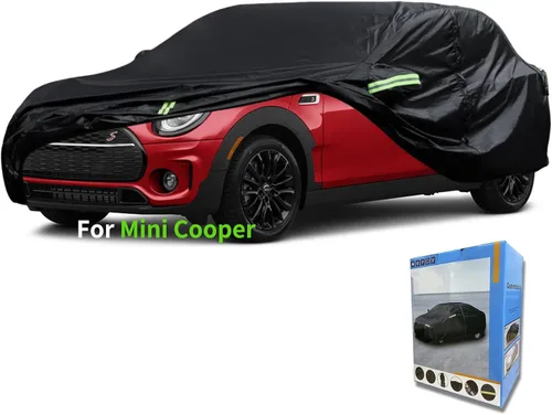 Vista 9 de Funda a medida para automóvil mini-auto, 7 capas de cubierta impermeable para todo tipo de clima, para exteriores, cubierta completa contra la Negro