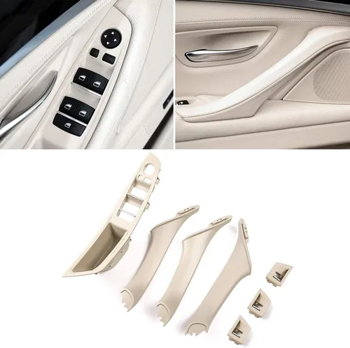 Vista 7 de Jaronx Kit de manijas de puerta para BMW Serie 5 F10/F11, reposabrazos del interruptor de ventana del lado del conductor, manija de la puerta