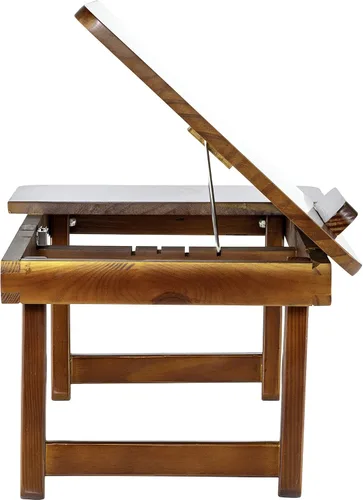 Vista 6 de Bandeja de escritorio de madera natural para cama y sofá, tamaño mediano