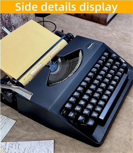 Vista 5 de Máquina de escribir manual clásica, máquina de escribir manual vintage con cinta de tinta, máquina de escritura mecánica retro, para oficina en casa