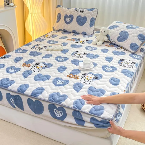 Vista 27 de Juego de sábanas bajeras extra largas tamaño King de 3 piezas con 2 fundas de almohada, forro polar de leche, suave para arrugas y antidecoloración