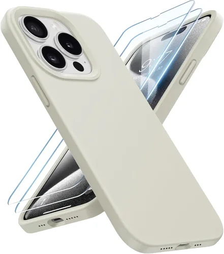 Vista 11 de Funda de silicona líquida delgada para iPhone 15 Pro, funda protectora a prueba de golpes de 6.1 pulgadas, protección antiarañazos contra caídas