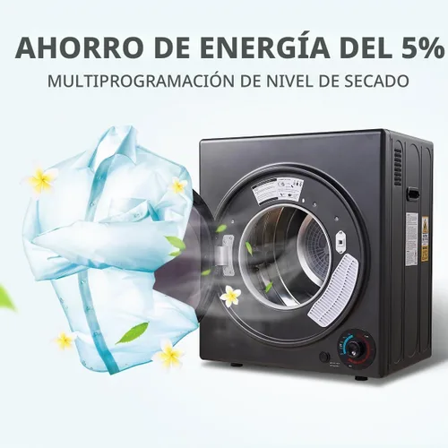 Vista 5 de CTT Secadora portátil de 3.5 pies cúbicos para apartamentos, secadora compacta de 1500 W con 4 modos de secado, secadores eléctricos de 120 V