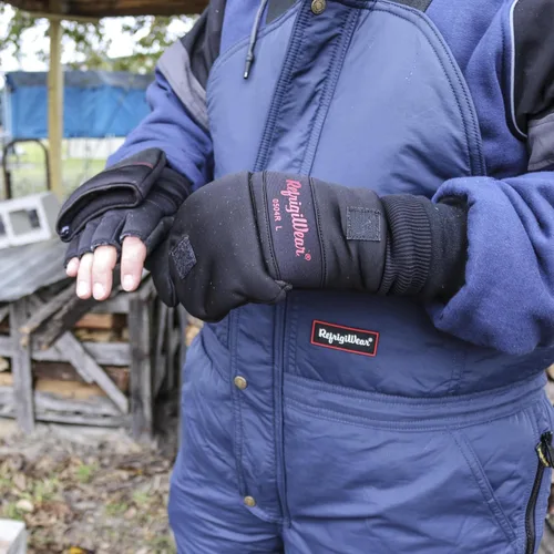 Vista 2 de RefrigiWear Softshell Convertible Mitt - Guante de trabajo aislado con dedos abiertos